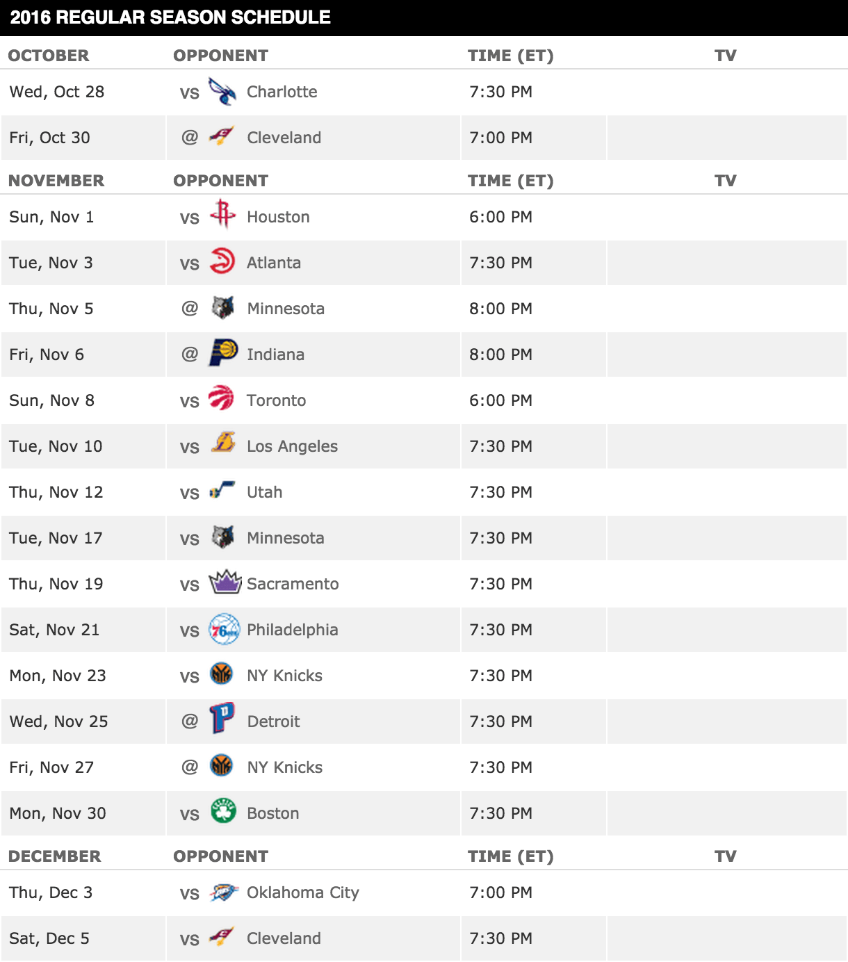 Miami Heat Regular Season Schedule For 2015 2016