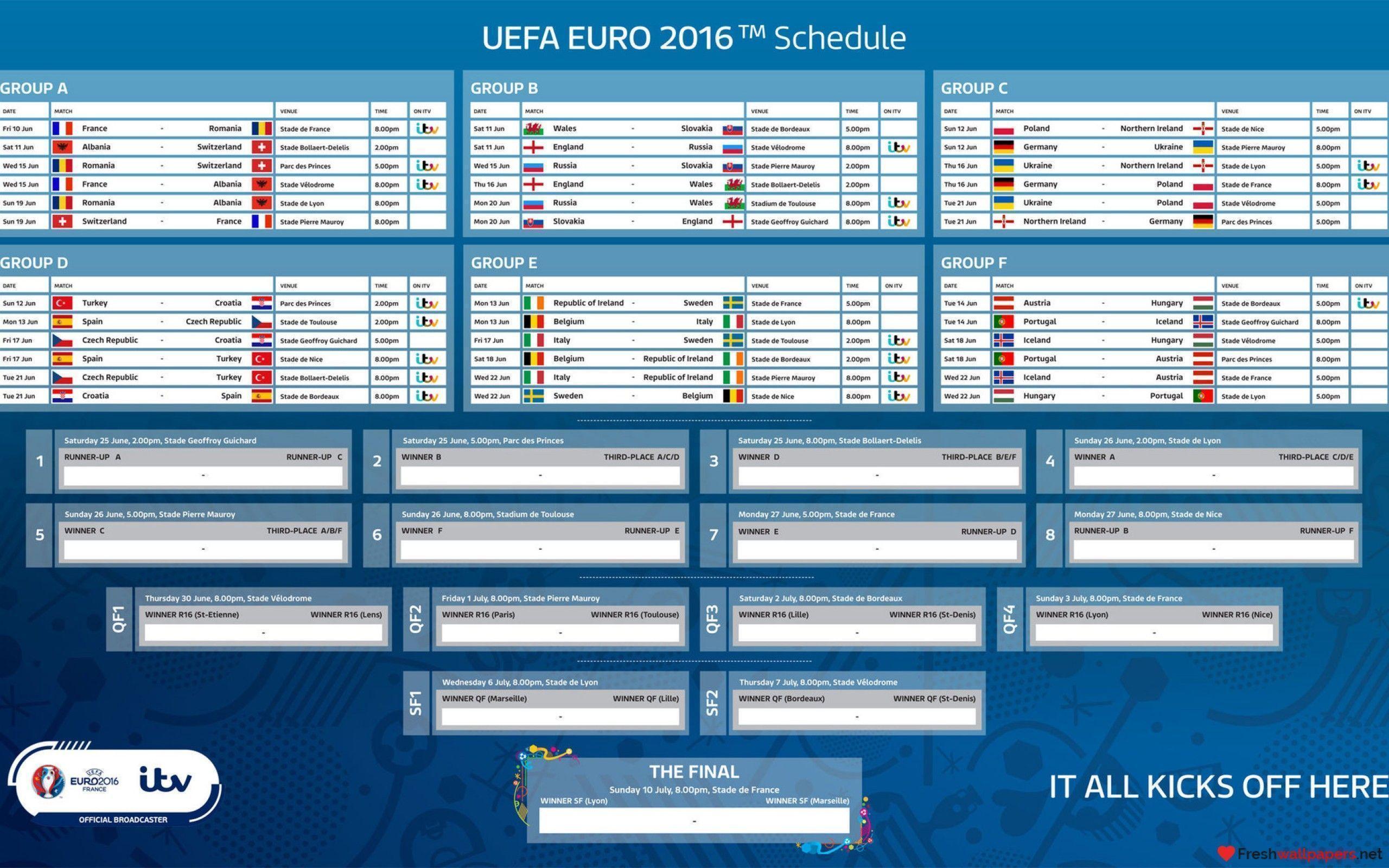 Euro 2016 France Match Schedule wallpaper