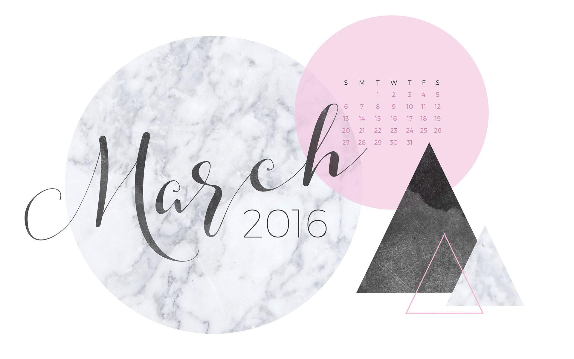 Desktop Wallpaper Calendar March 2016