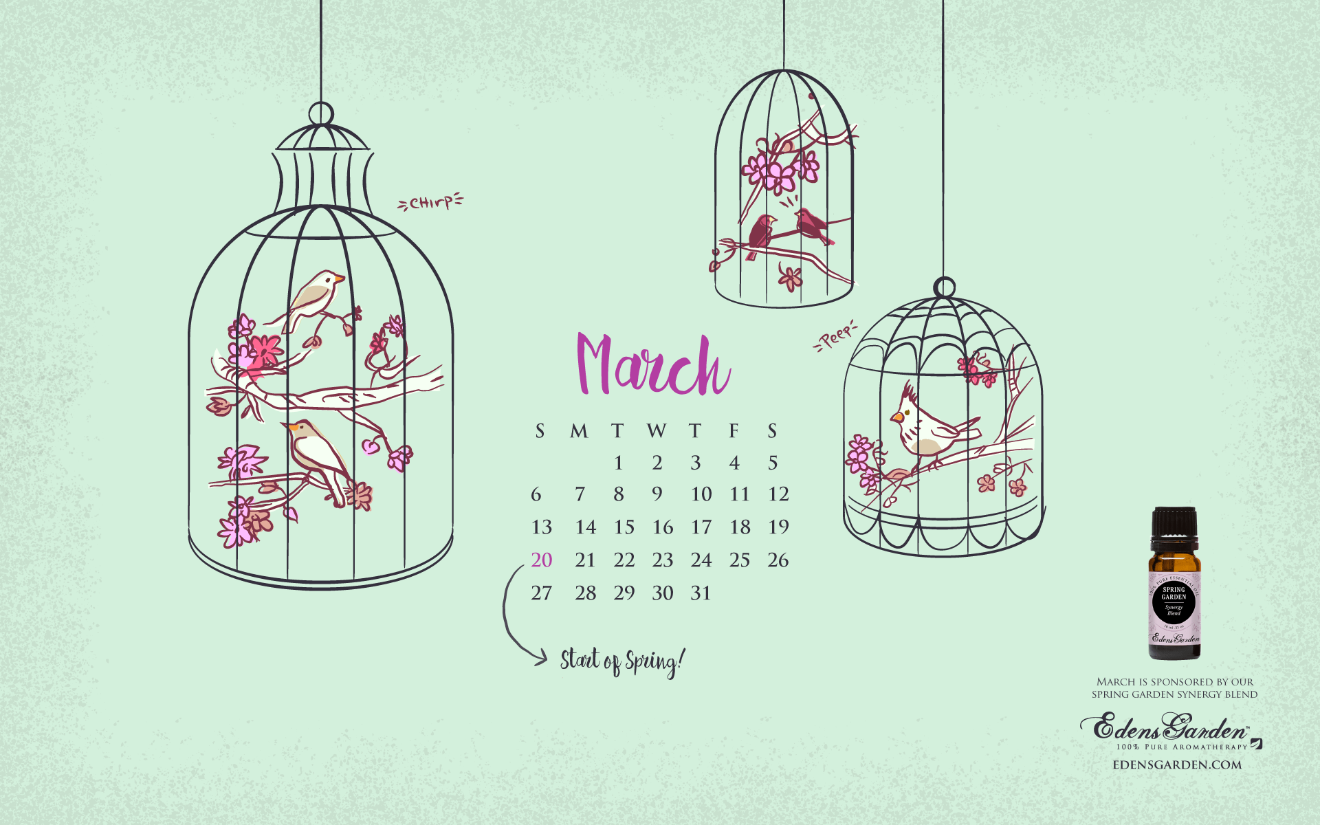 Freebie: March 2016 Desktop Wallpaper Calendar