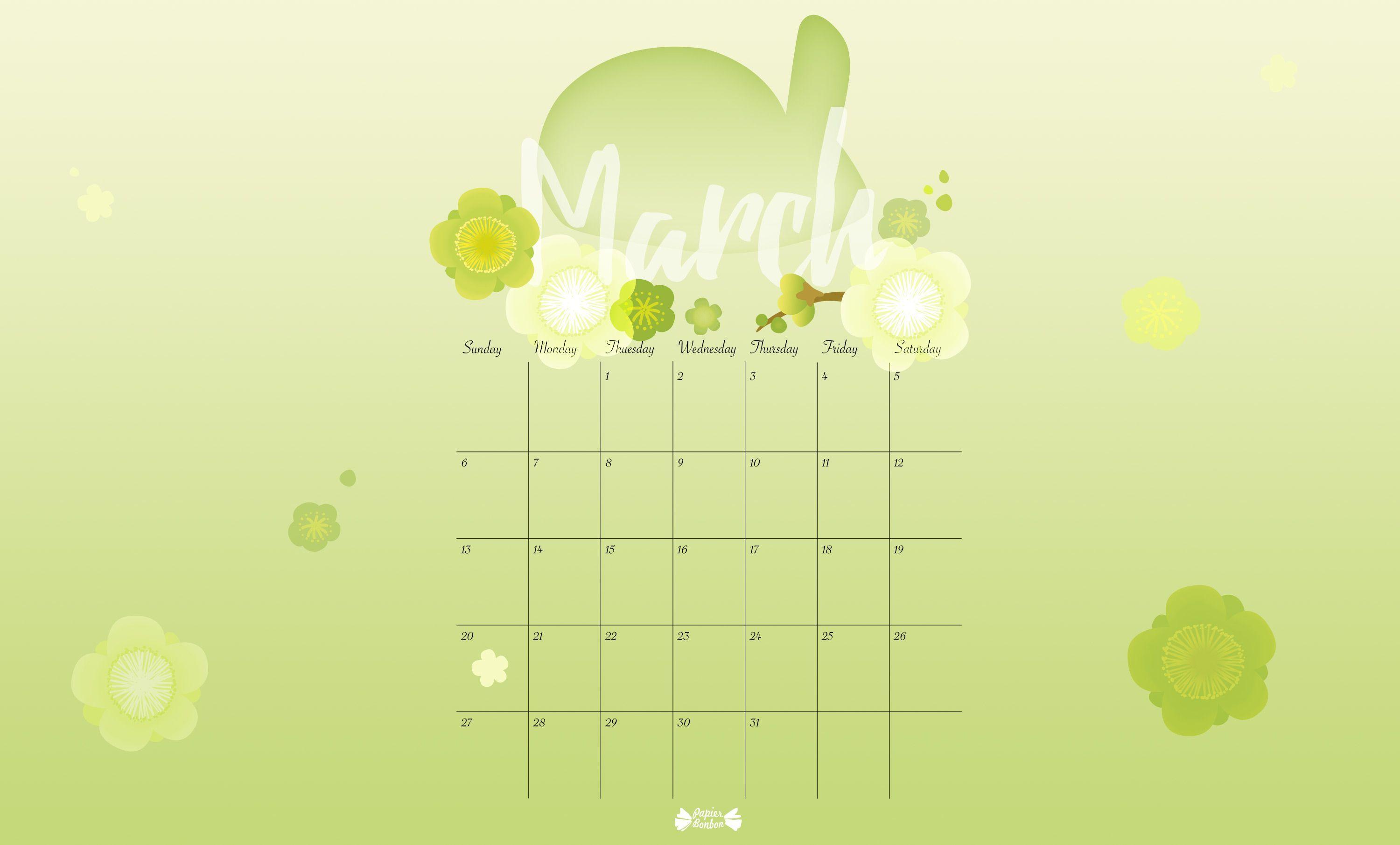 March Printable Calendar & bunny boxes