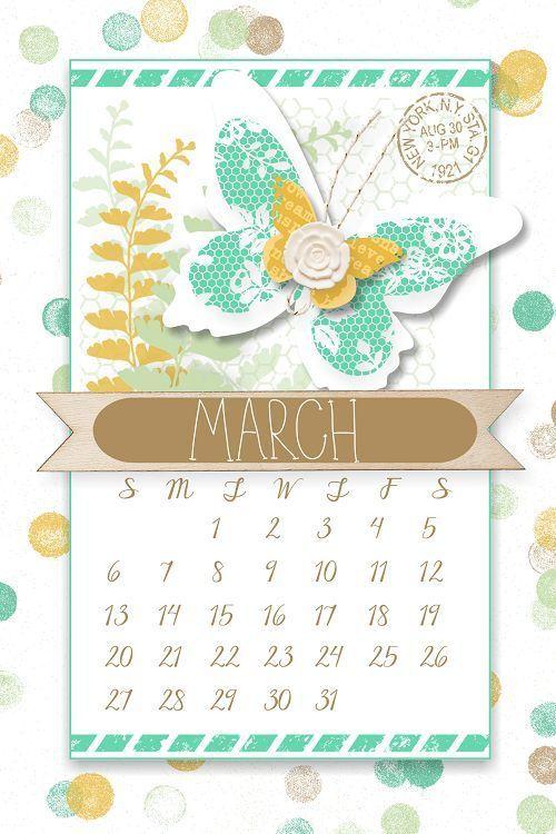 March Desktop Calendar. Digital Creations