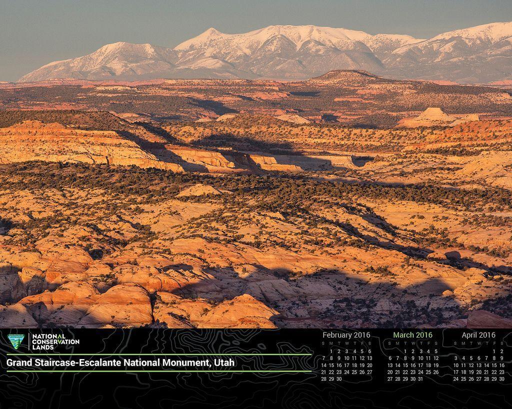 March 2016 Calendar in Honor of #conservationlands15: Desktop