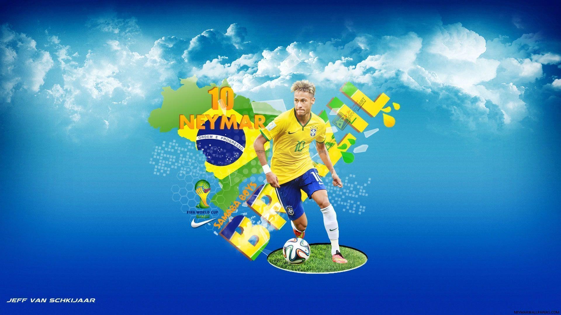 Neymar Background Brazil Flag 2016