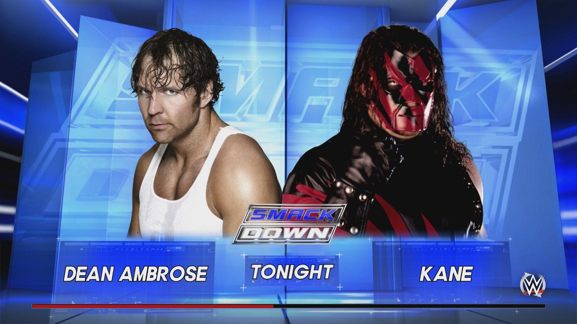 Dean Ambrose vs Kane SmackDown January 2016 WWE 2K16