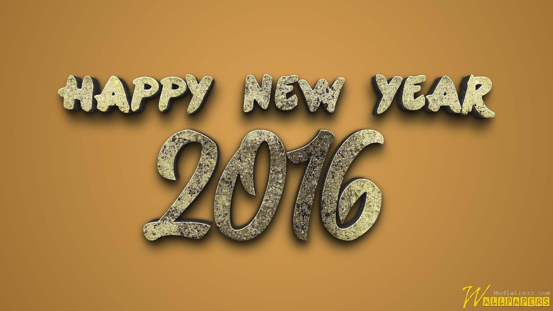 High Resolution Happy New Year 2016 PC BAckground Full Size