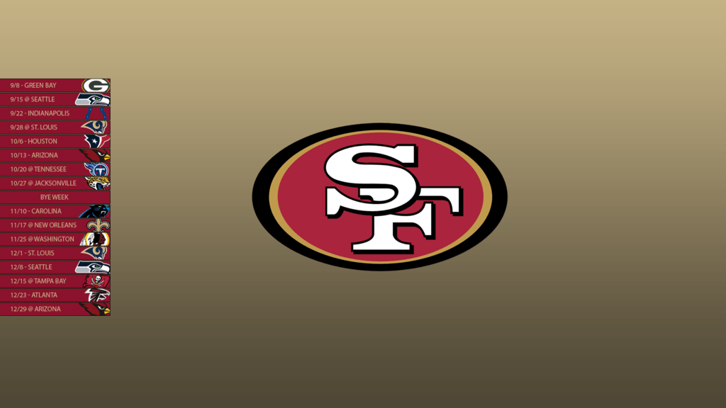 San Francisco 49ers 2016 Schedule Wallpaper for Your Phone