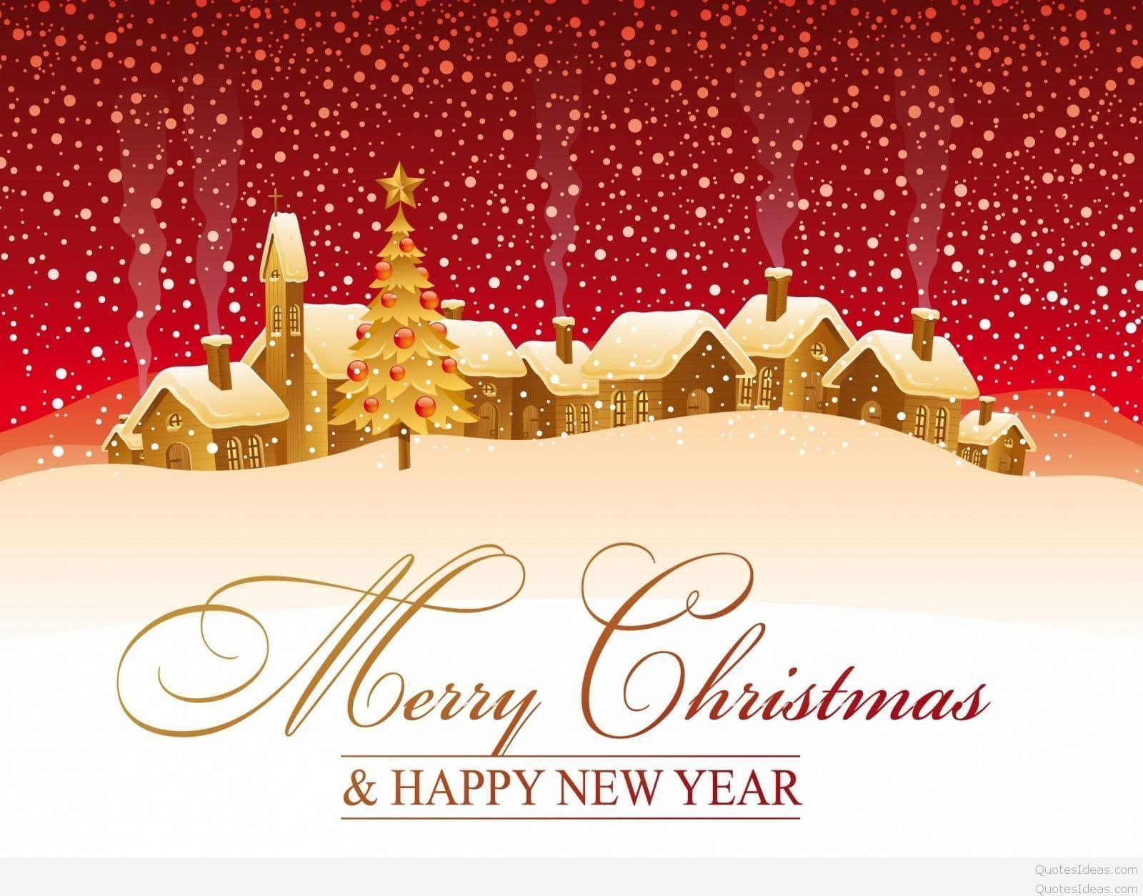 Cute Houses Merry Christmas Wallpaper & Happy new year 2016