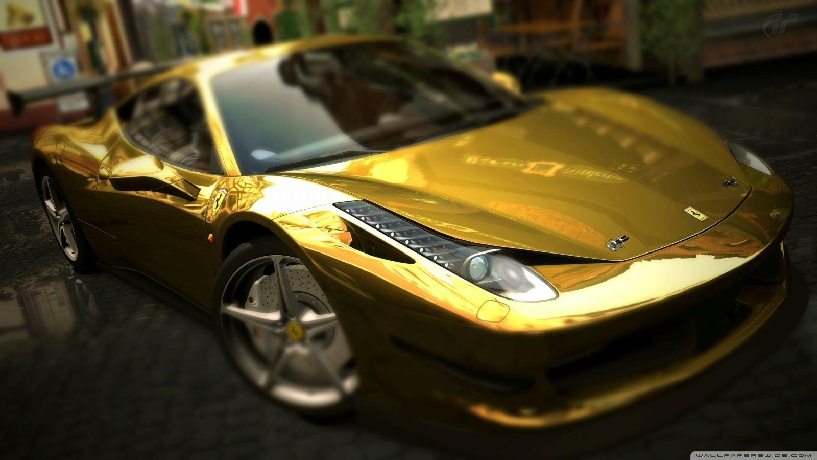 Picture Ferrari 458 Italia Gold Wallpaper, Image