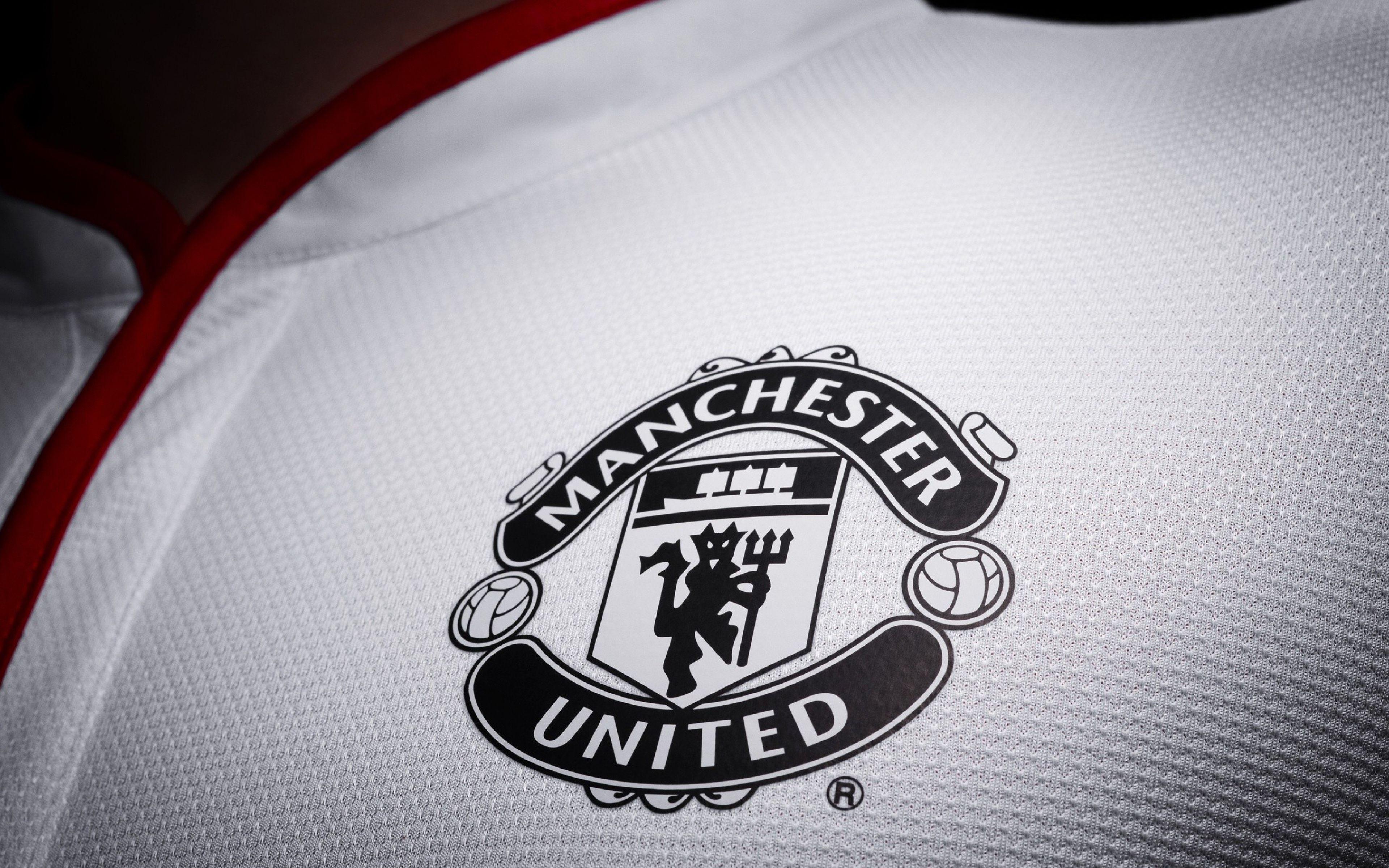 HD Backgrounds Manchester United Jersey Football Logo White Black
