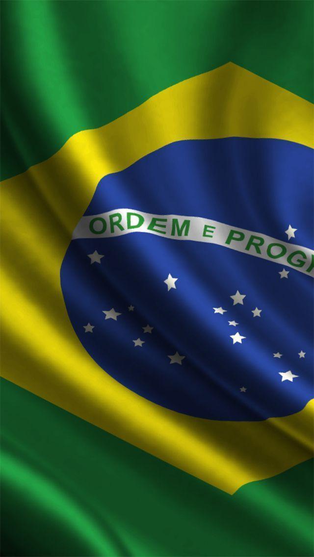 Brazil Flag 3D Render Ordem E Progresso iPhone 5 Wallpaper / iPod