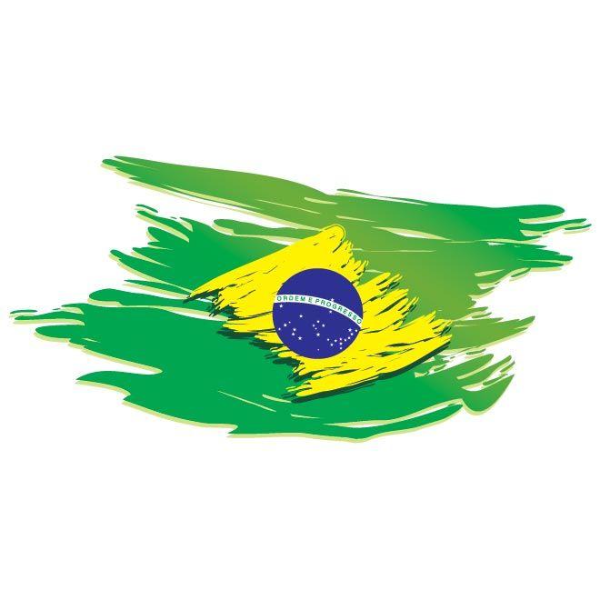 Vector Brazil flag stylized on white background Vector Art