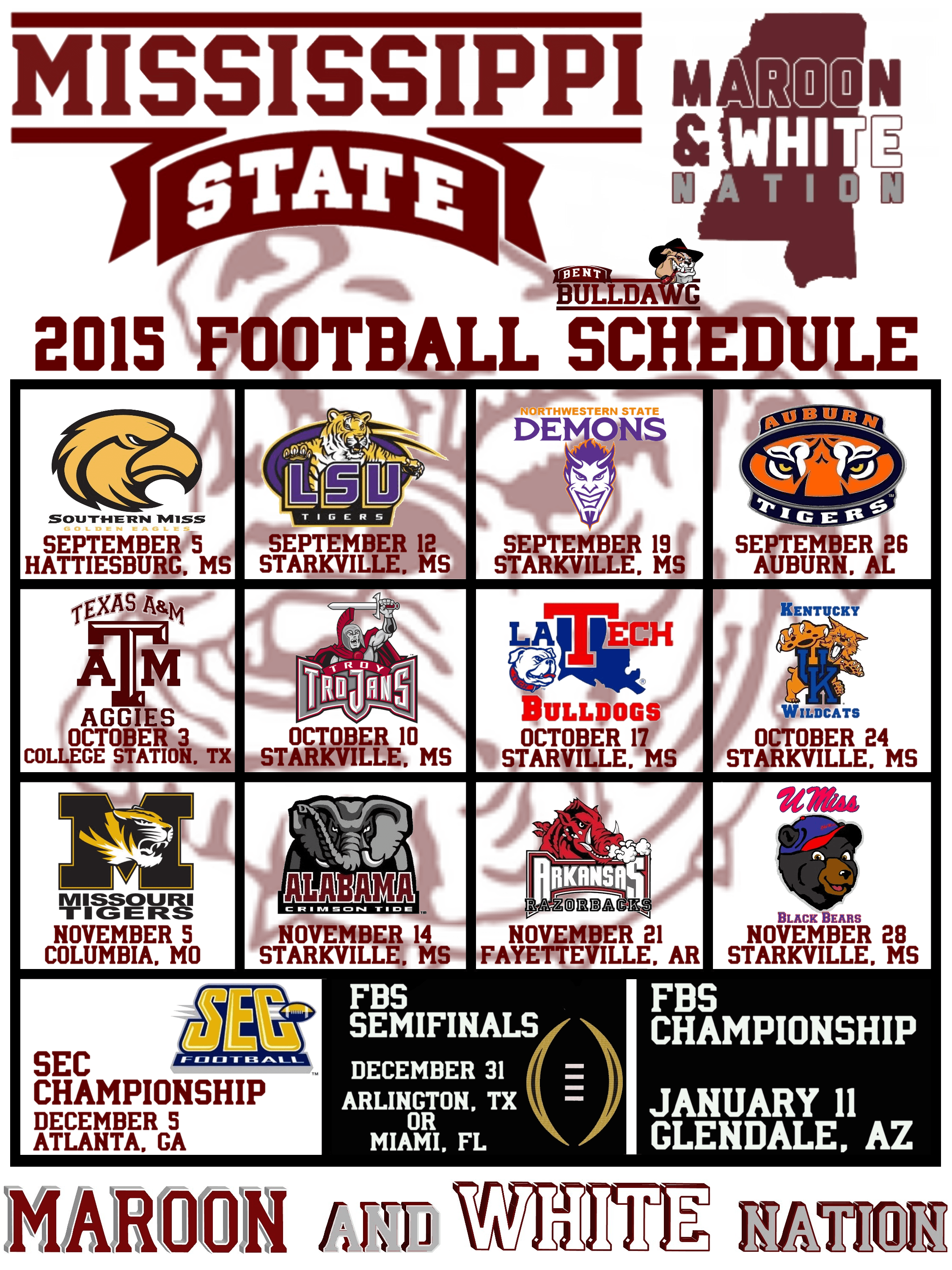 Mississippi State Football Schedule