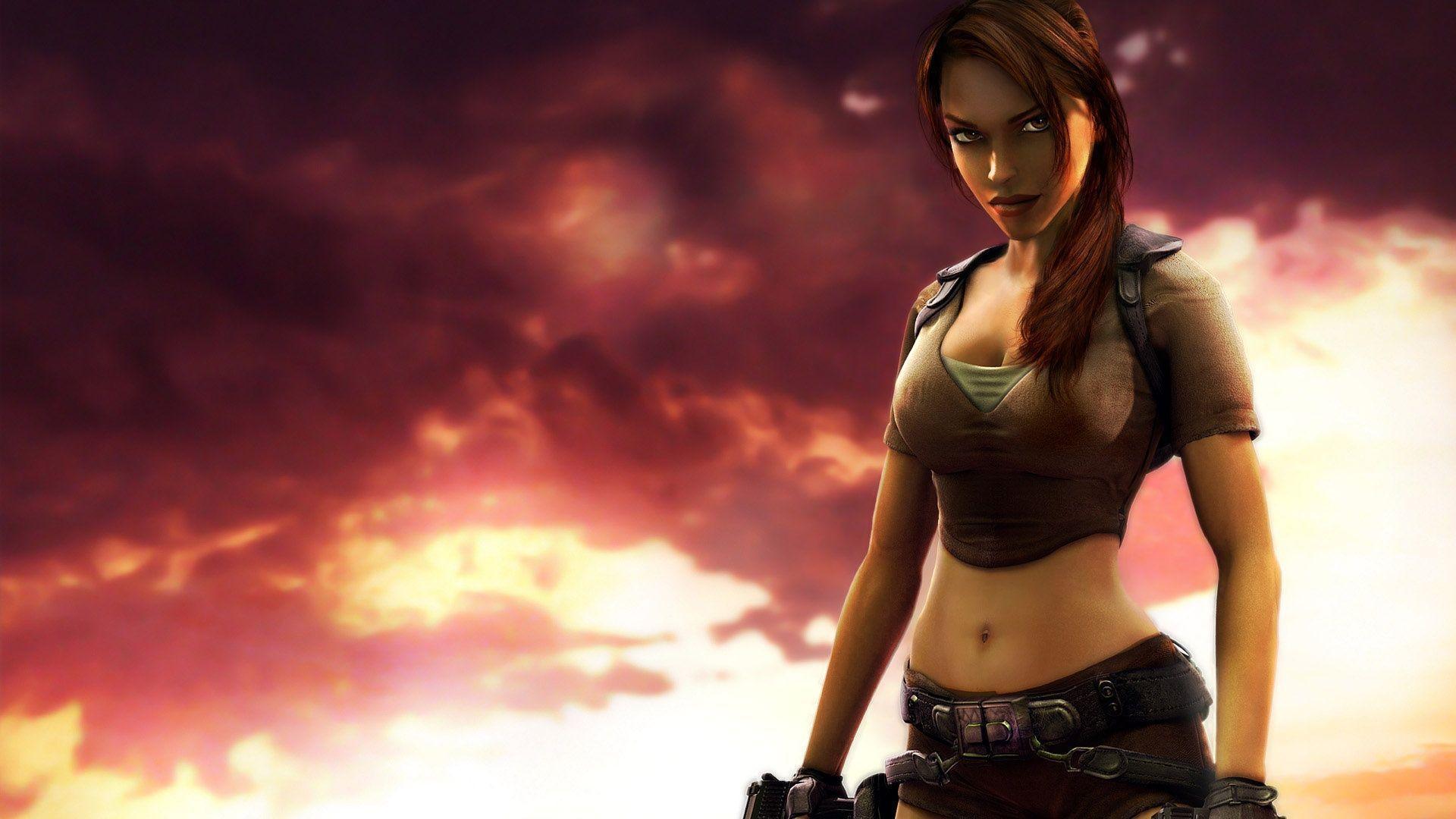 Beautiful Girl Lara Croft In Tomb Raider Game Wallpapers Desktop
