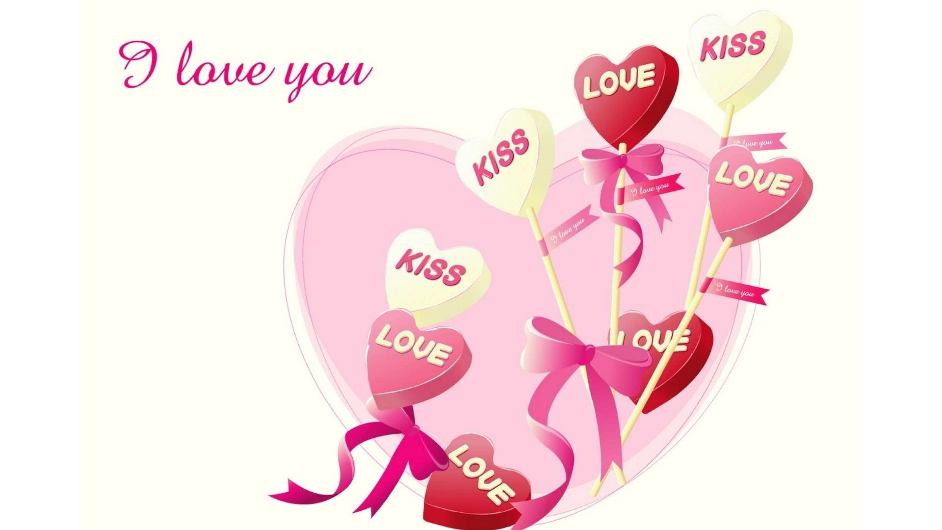 I Love You Heart Kiss HD Wallpaper HD Image