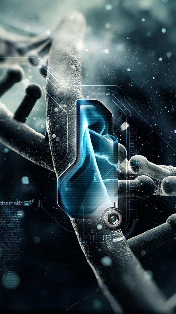 DNA Strand 3D Render iPhone 6 Wallpaper / iPod Wallpaper HD