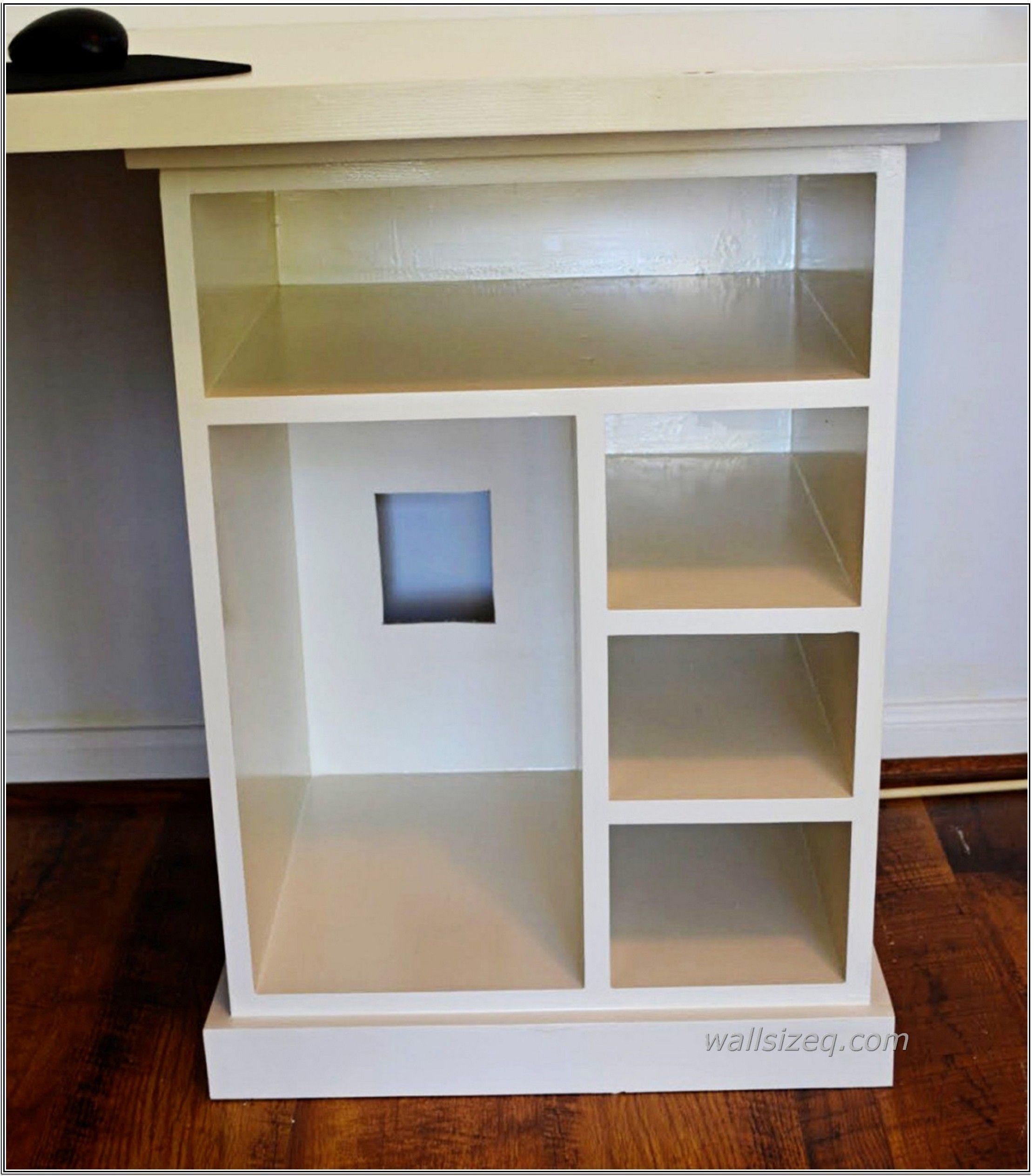 Modular White Computer Desk With Built In Rack Shelves Simple