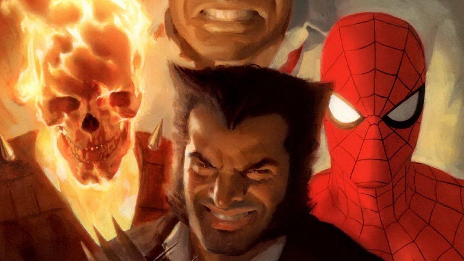 comics, Wolverine, Spider Man, Ghost Rider Wallpaper HD / Desktop