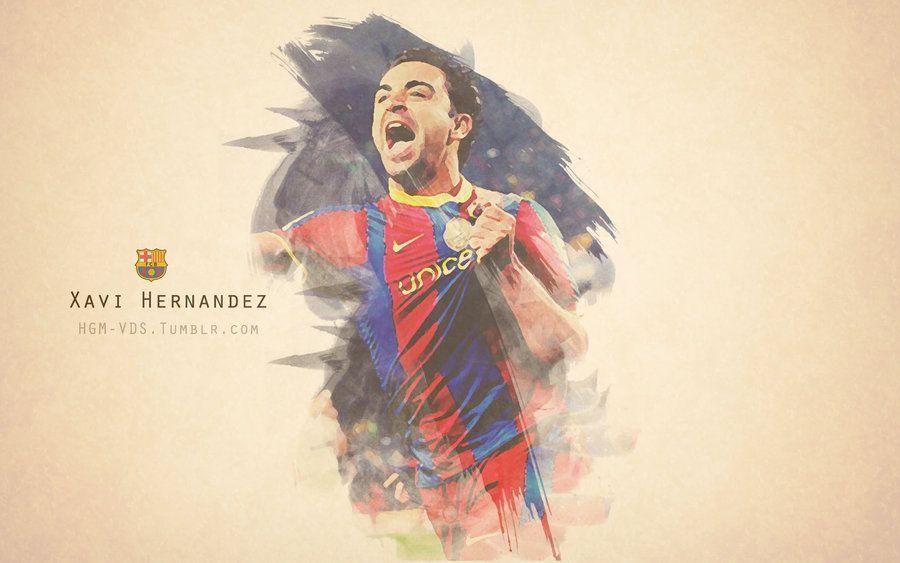 Xavi Painted Wallpaper By HGM Barca
