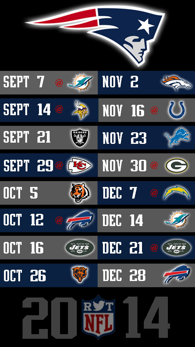 2014 NFL Schedule Wallpapers for iPhone 5