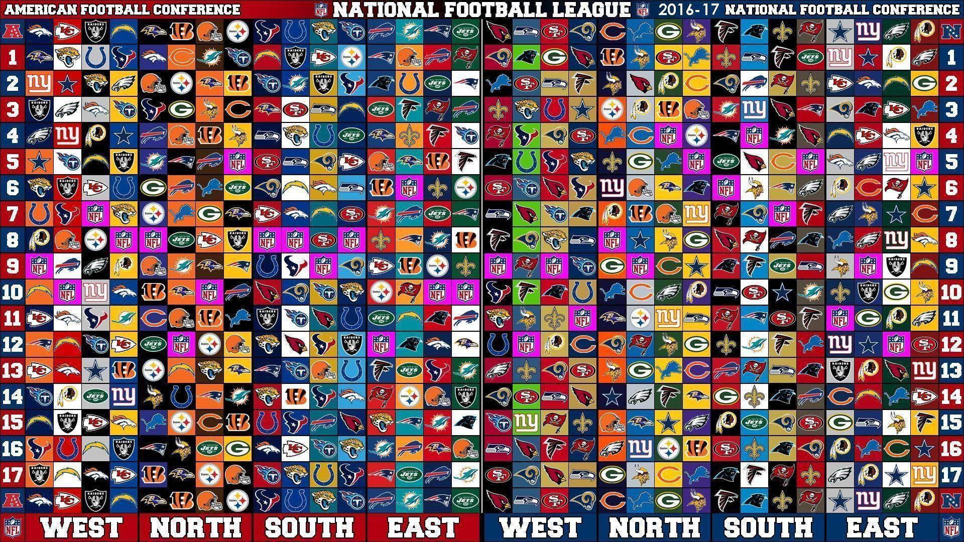 NFL game Schedule and Team name of 2016