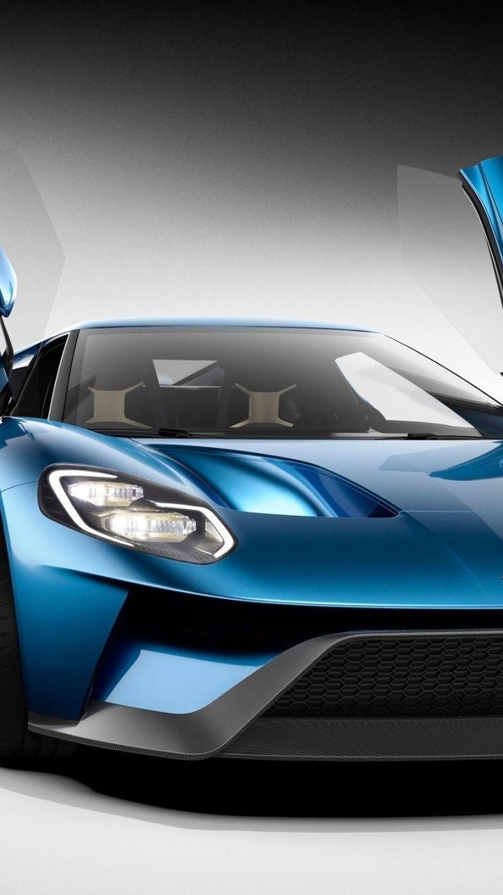 Blue Ford GT 2016 with Doors Open Galaxy s3 wallpaper