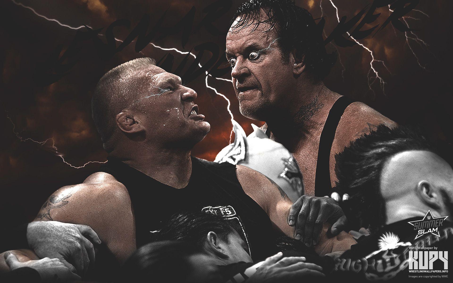 NEW WWE Summerslam: Brock Lesnar vs. The Undertaker wallpaper
