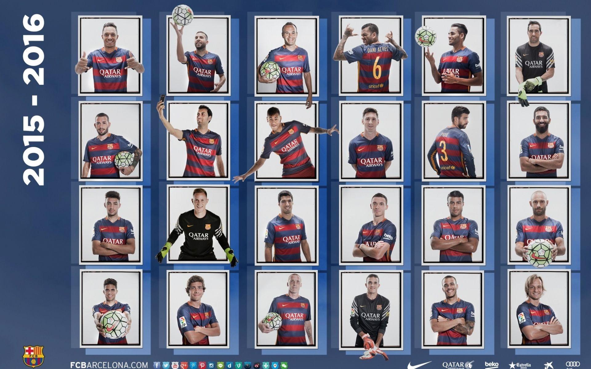Barcelona Squad 2015 2016 Dekstop Desktop Background Wallpaper