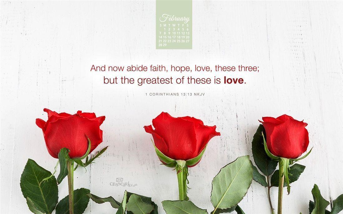 February 2016 Hope Love Desktop Calendar- Free February