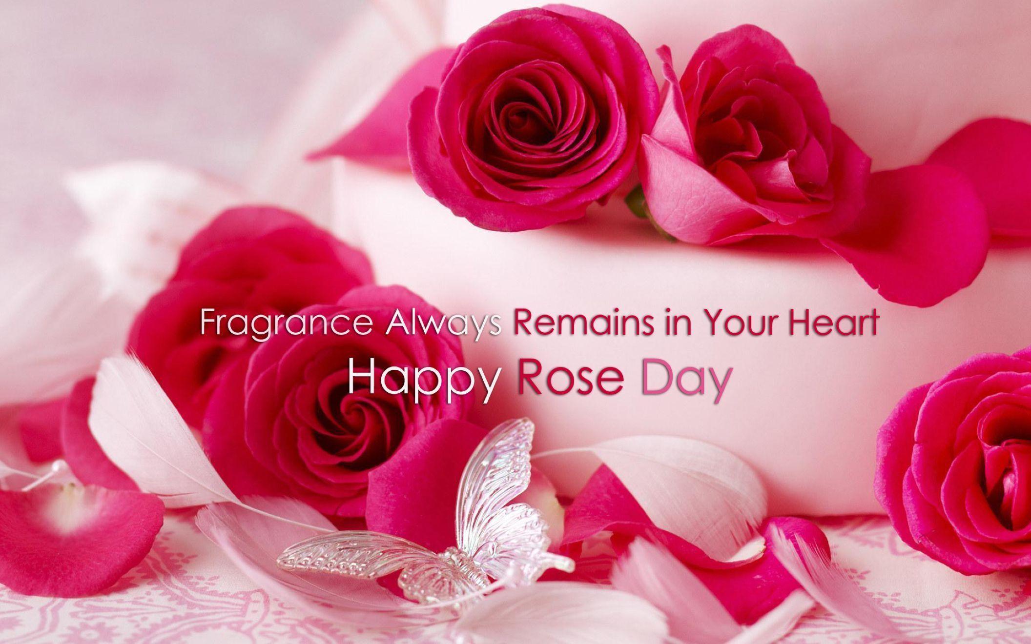 Happy Rose Day 2016 Red Rose With Love Quotes Wallpaper: Desktop