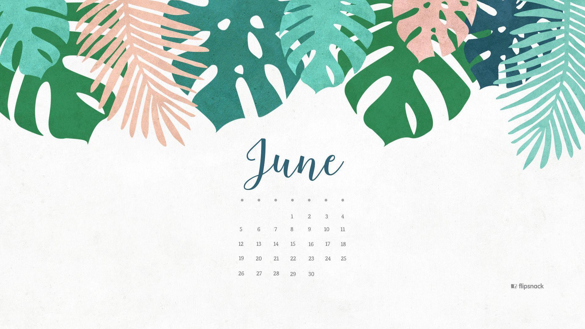 June 2016 free calendar wallpaper