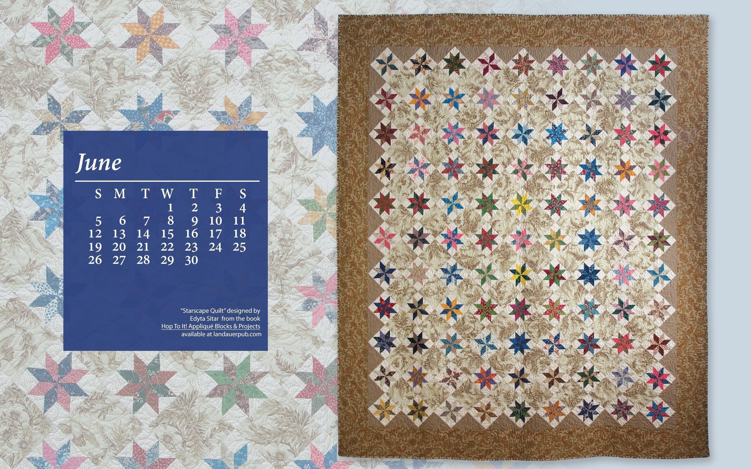 Free Quilt Calendar Computer Wallpaper: June 2016 Books