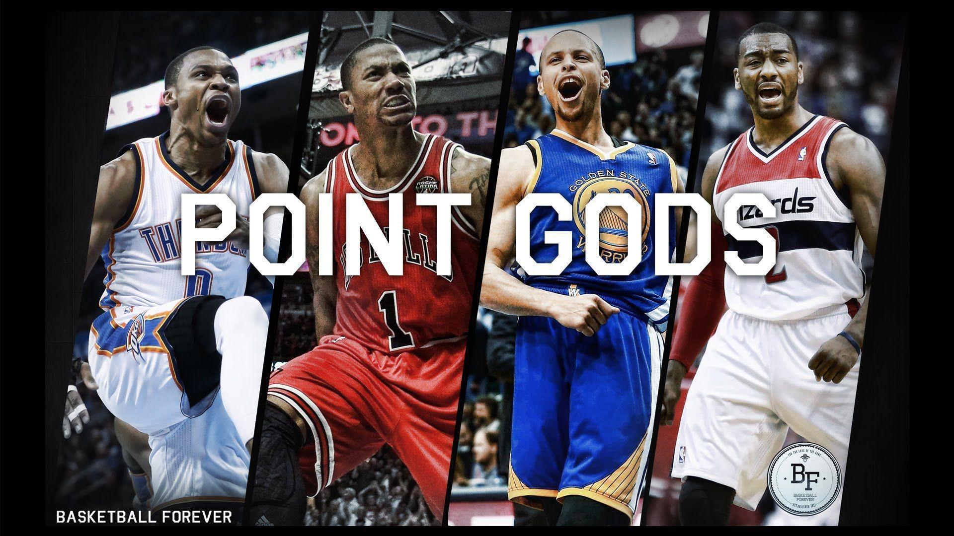 The Point Gods Steph Curry, Russell Westbrook, John Wall, Derrick