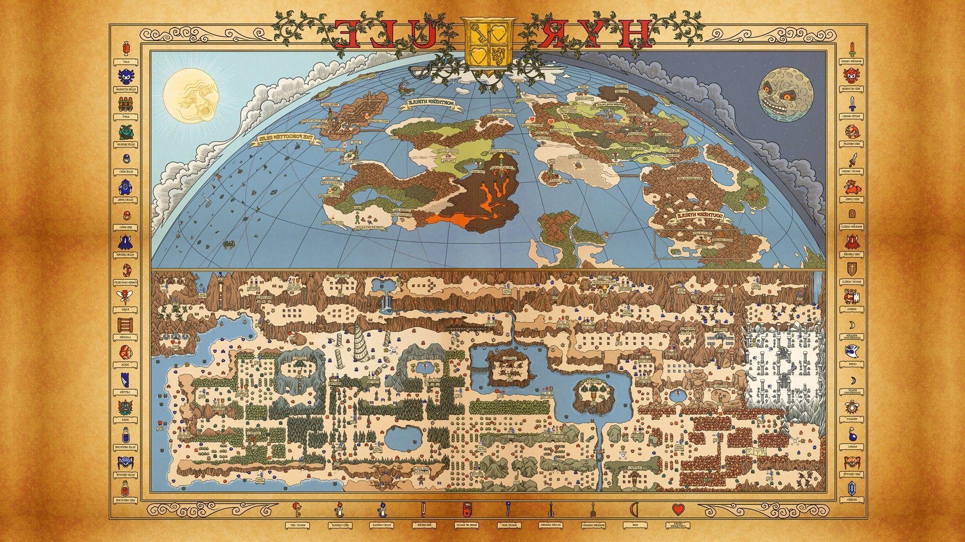video Games, The Legend Of Zelda, Map Wallpaper HD / Desktop