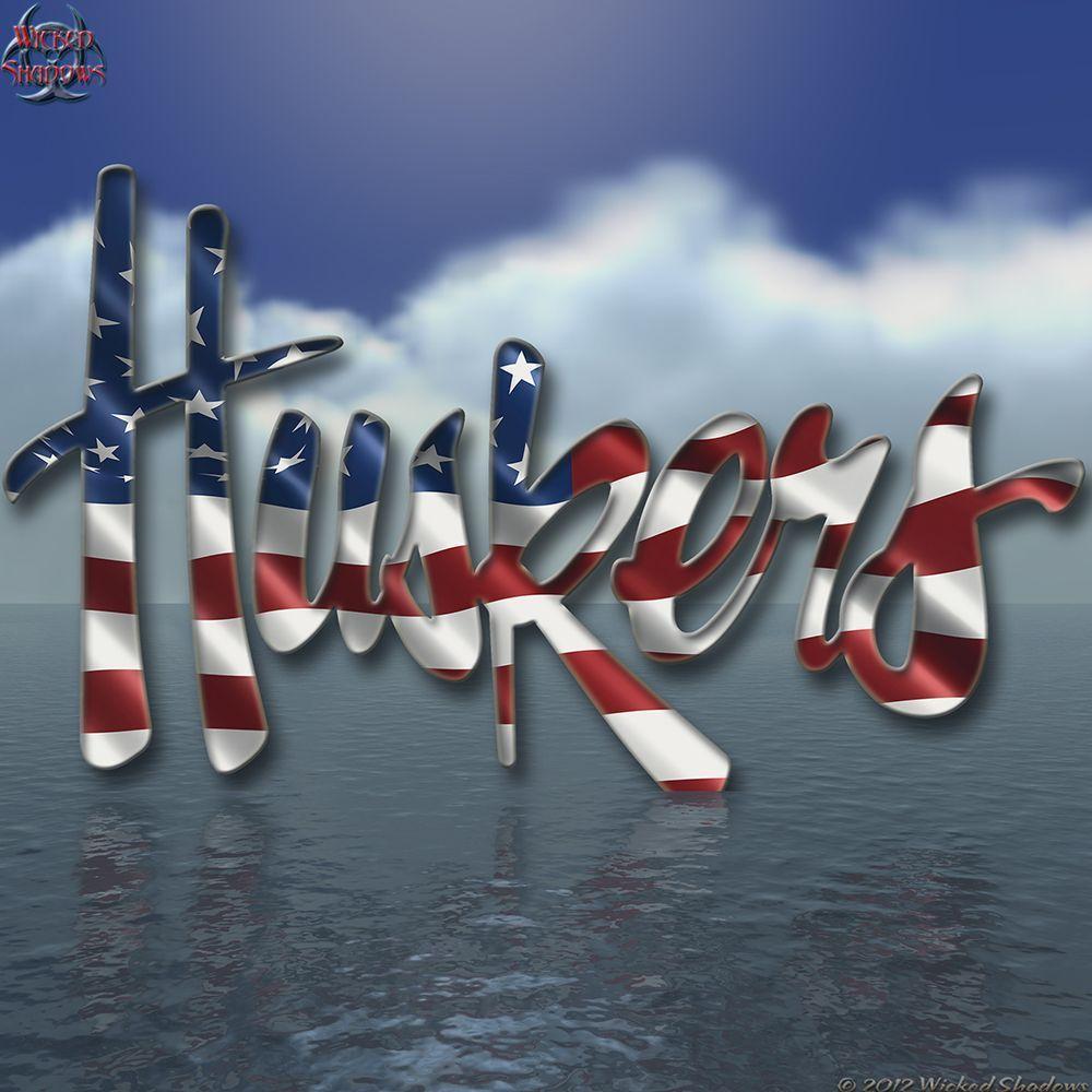 Wallpaper By Wicked Shadows: Huskers American Flag Text wallpaper