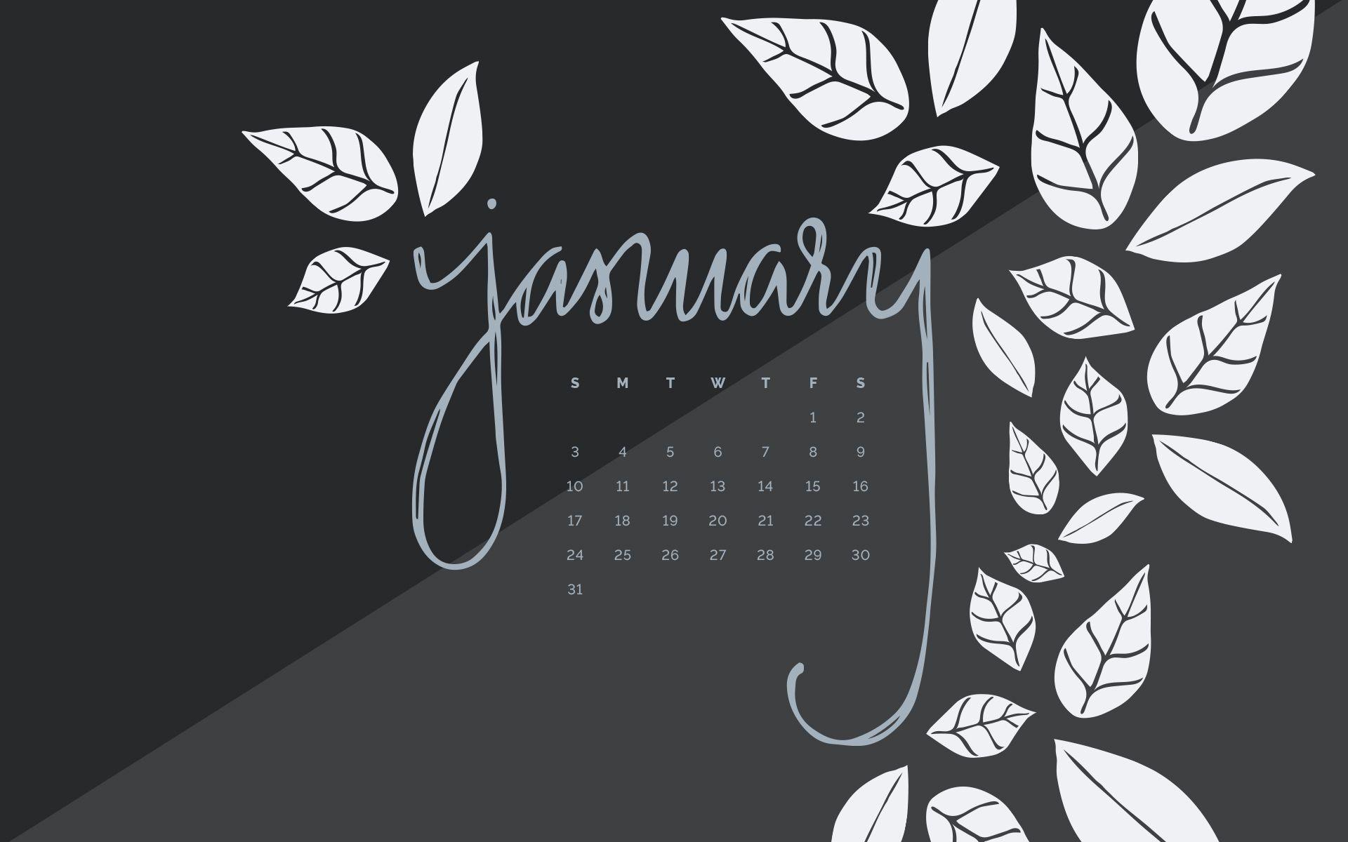 Desktop Wallpaper: January 2016 Calendar