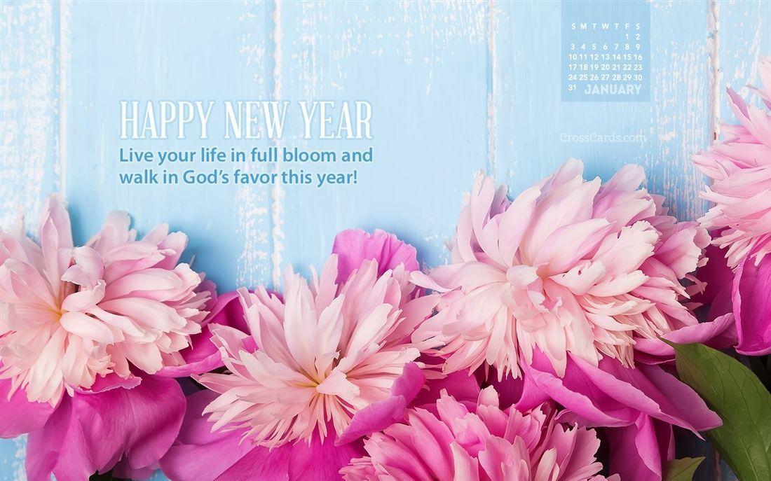 January 2016 in Full Bloom Desktop Calendar- Free January