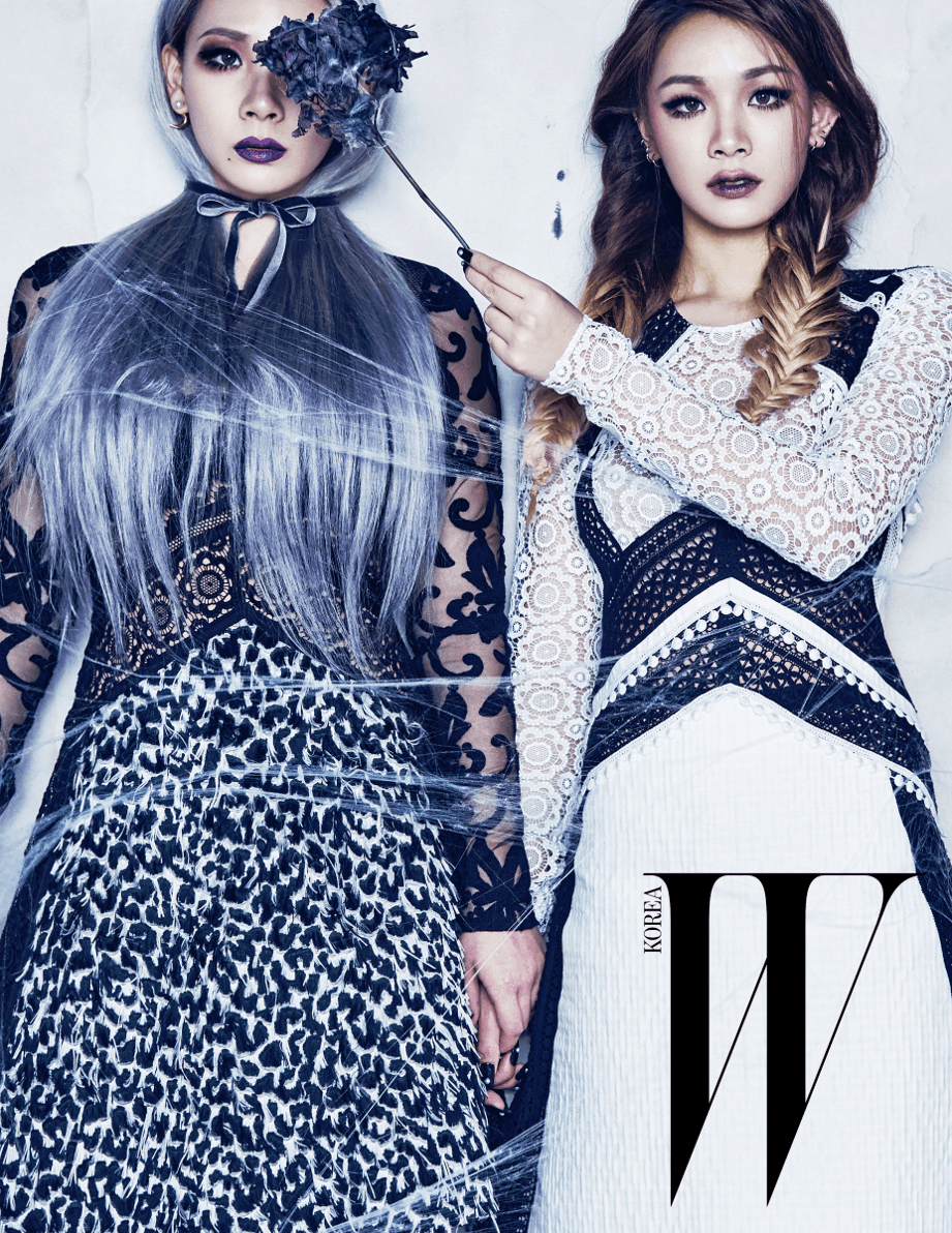 2NE1&;s CL Poses With Sister Harin In Witchy Winter Pictorial For W
