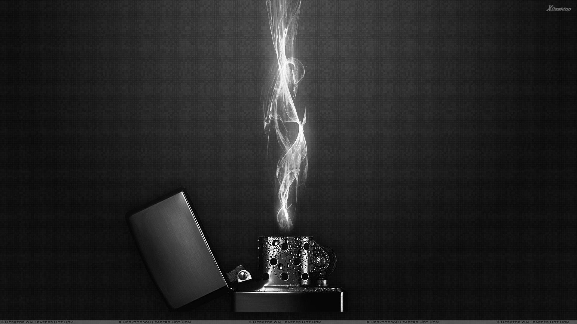 Lighter With Black And White Flames Wallpaper