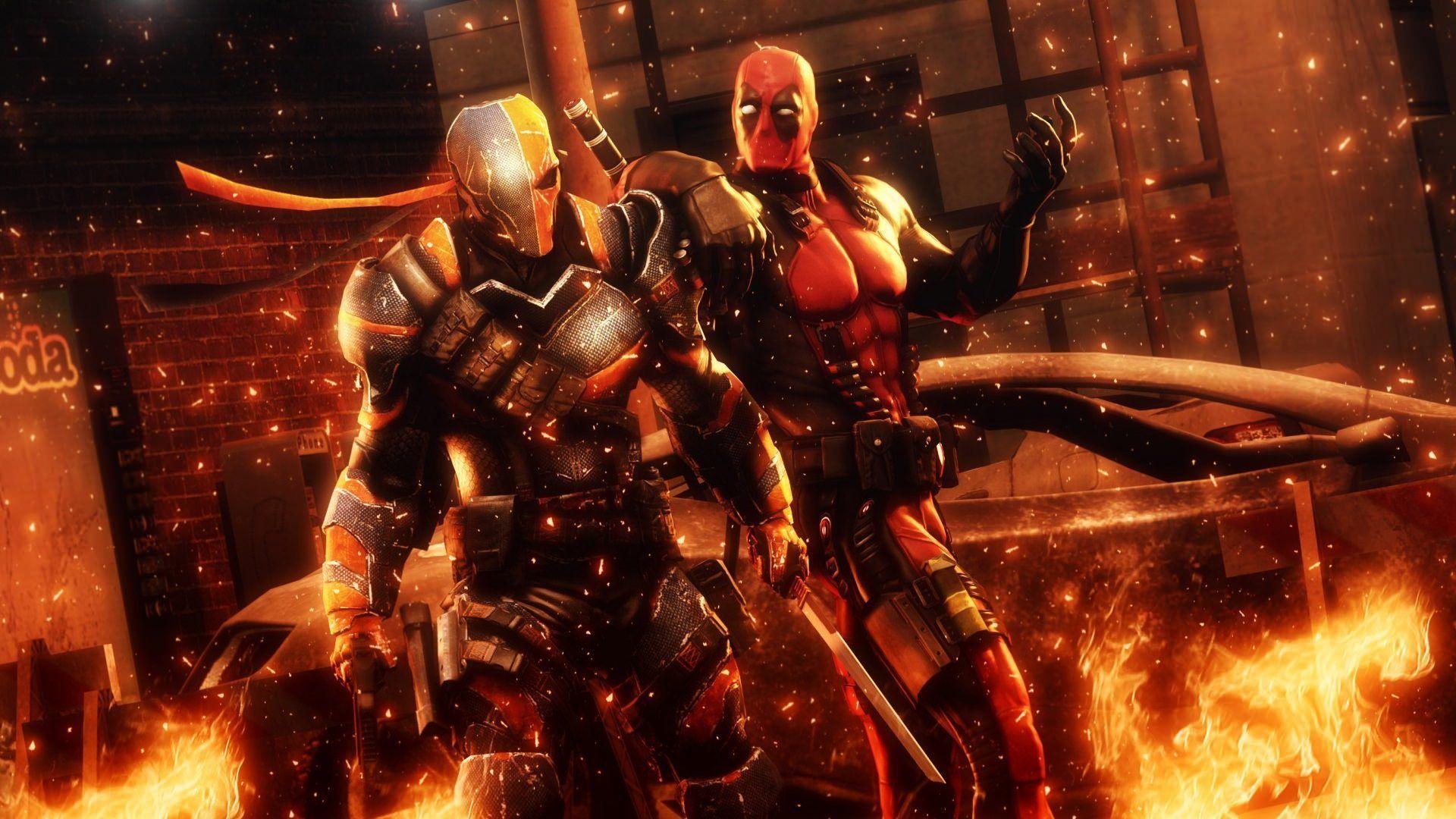 Fight in Fire Deadpool 2016 Game Wallpaper