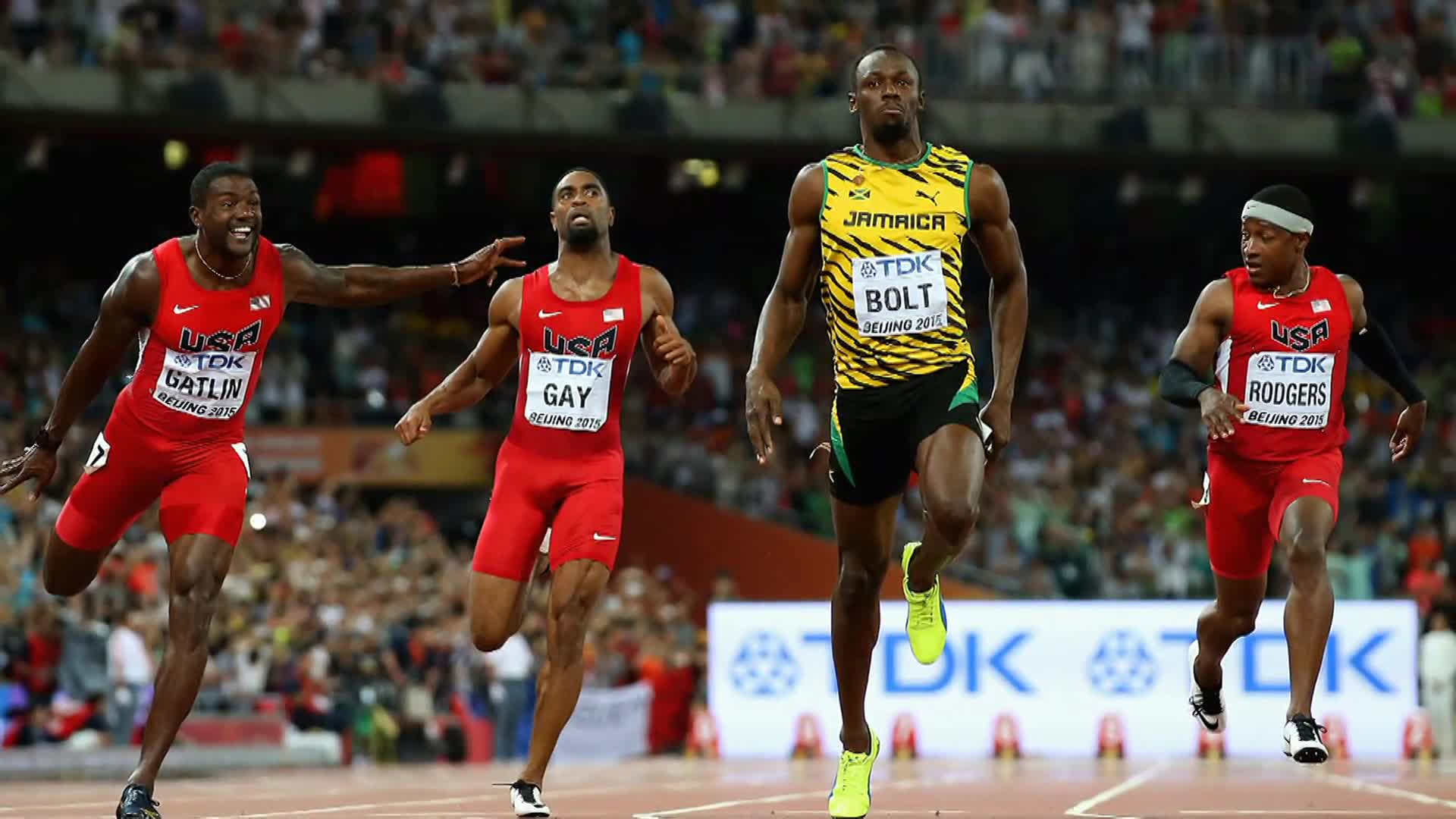 Usain Bolt claims 100m gold at World Championships. Athletics