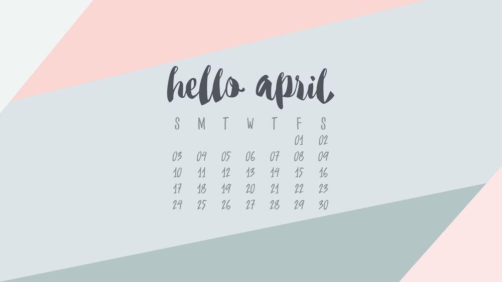 April 2016 Desktop Calendar Wallpaper