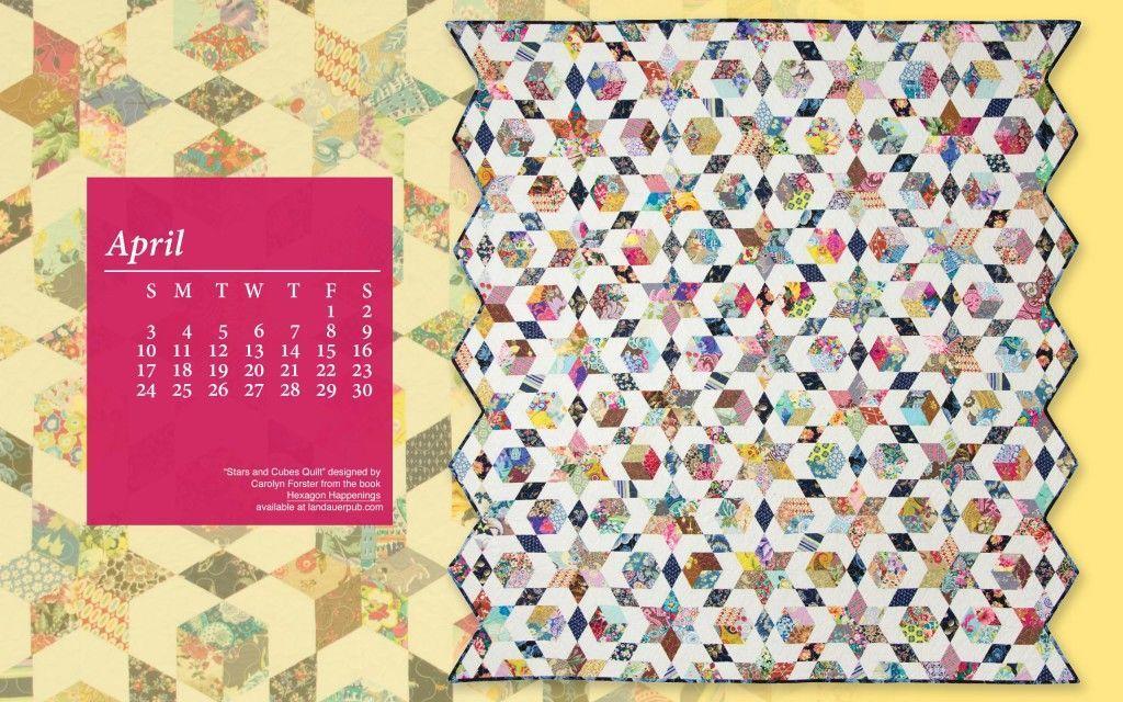 Free Quilt Calendar Computer Wallpaper: April 2016 Books