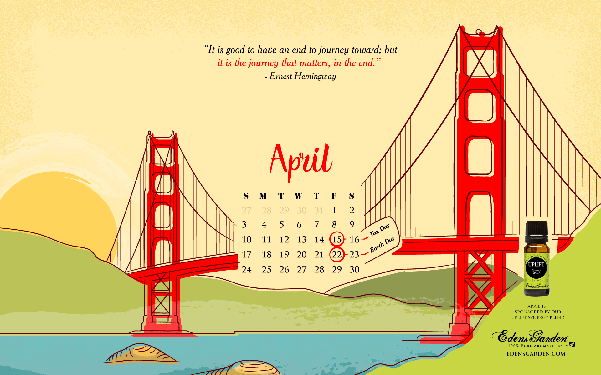 Freebie: April Desktop Wallpaper Calendar