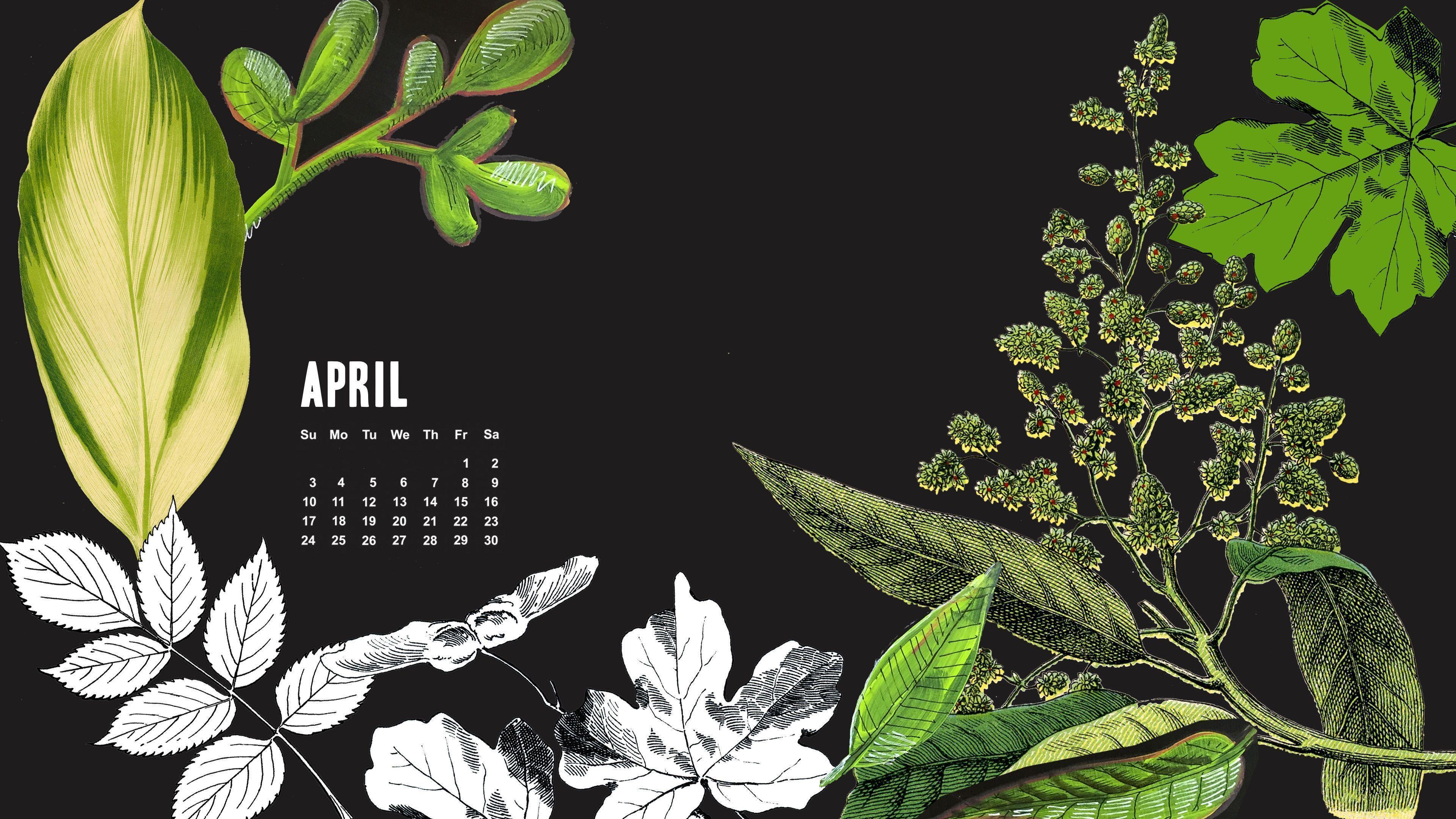 Giants & Pilgrims. April Free Calendar Desktop and iPhone Wallpaper