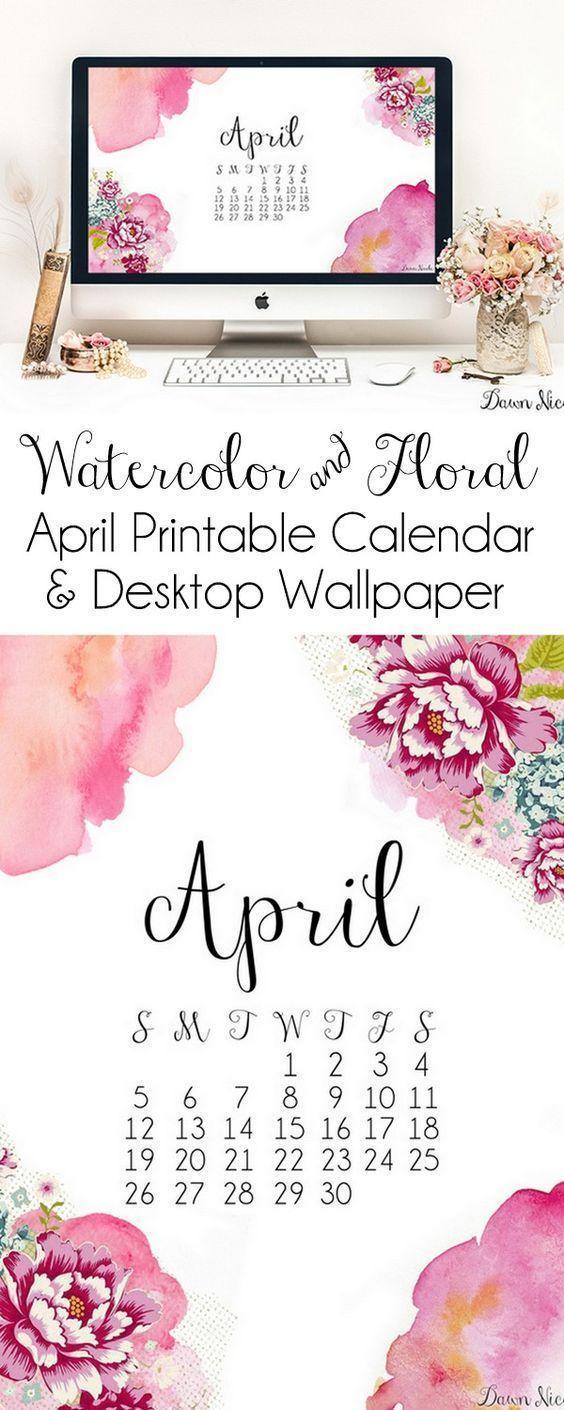 April Printable Calendar + Desktop Wallpaper. Printable Calendars