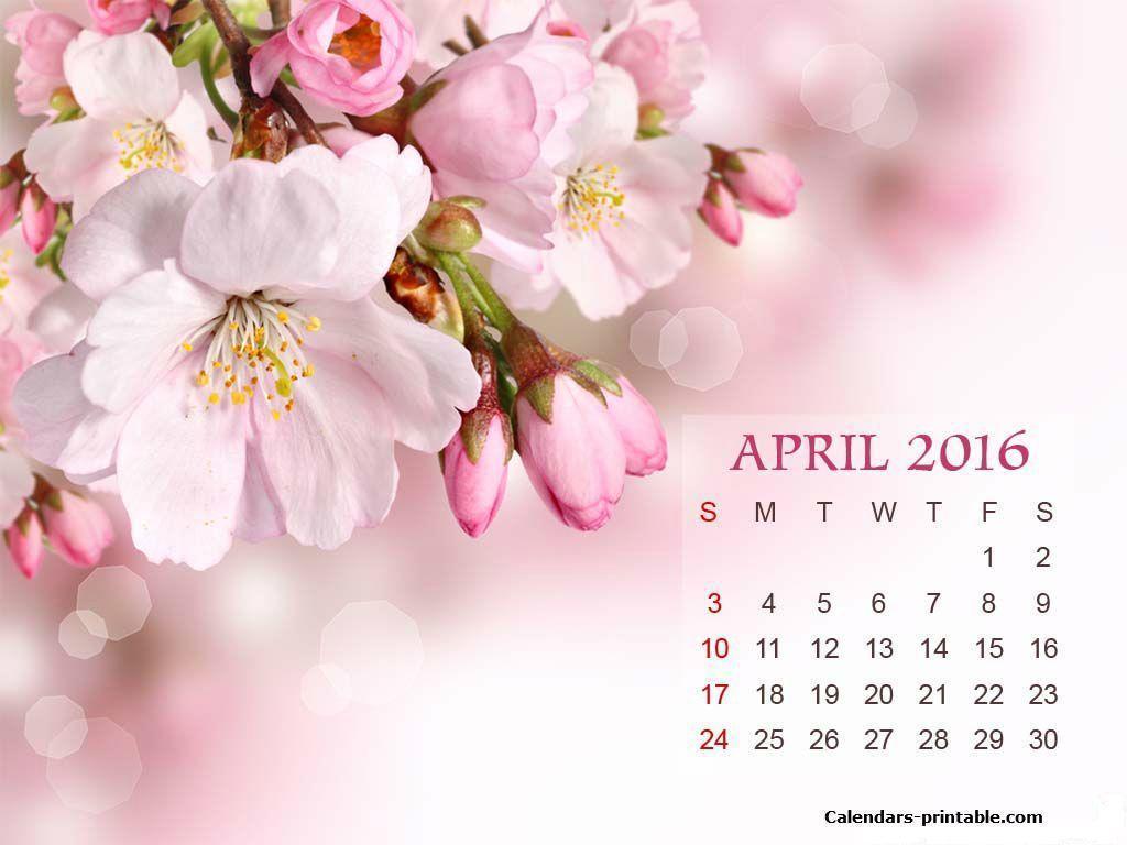April 2016 Calendar Wallpaper