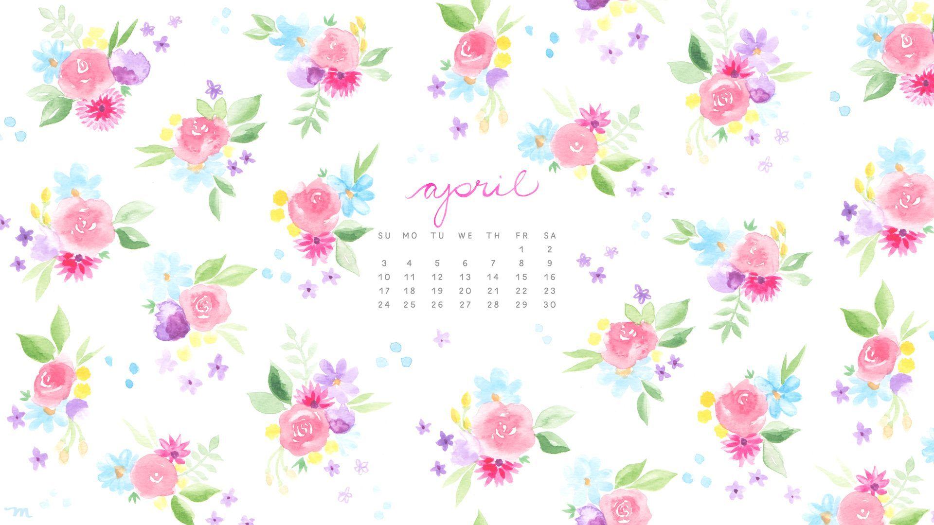 April Watercolor Desktop Download