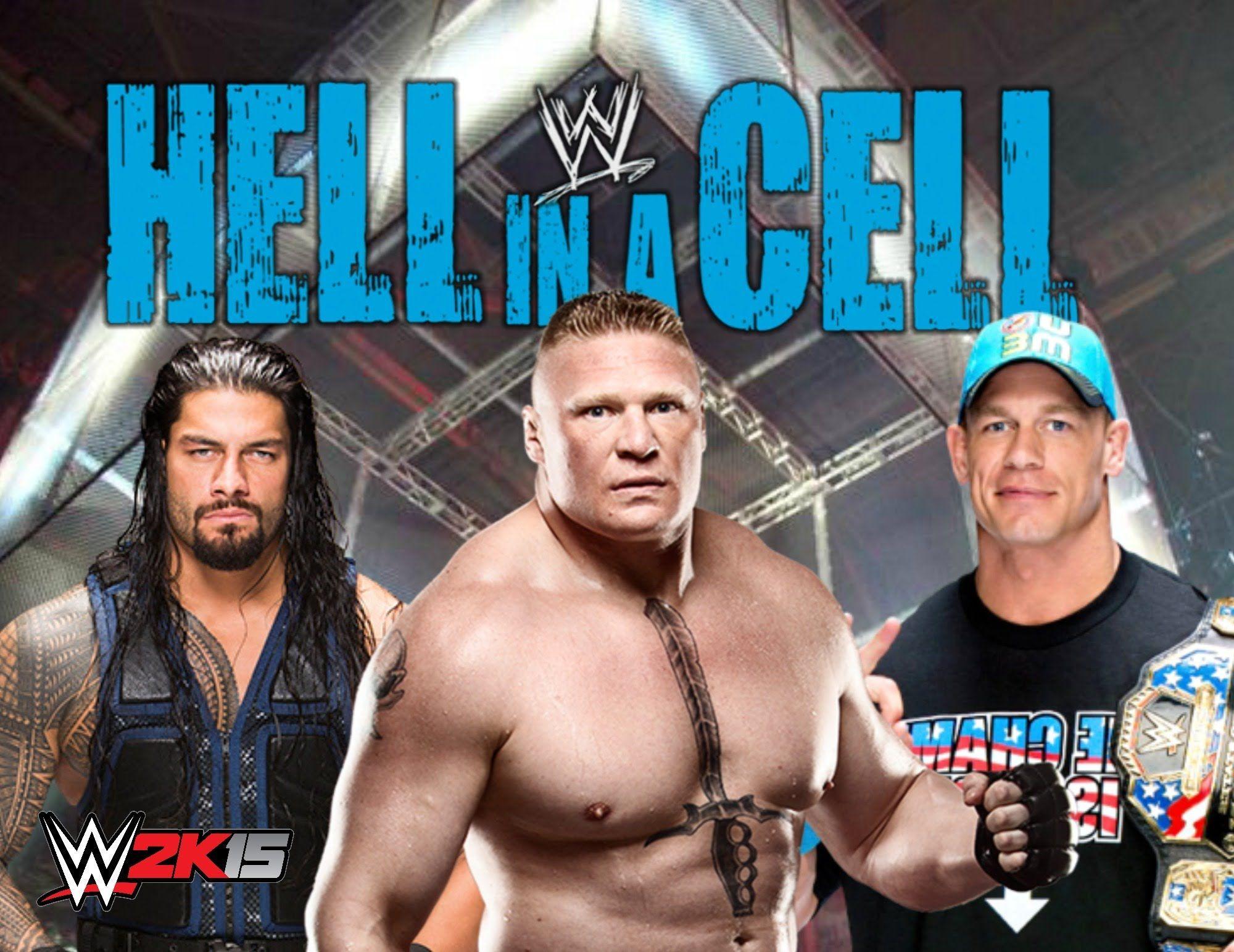 WWE Hell in a Cell 2015, John Cena vs Brock Lesnar vs Roman