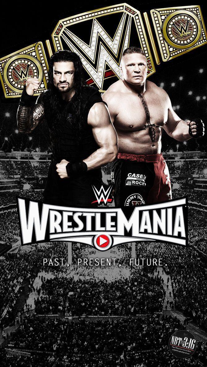 wwe wallpaper. Wrestlemania WWE and Brock Lesnar